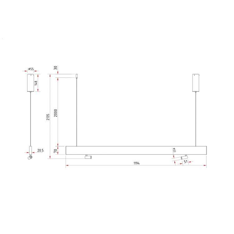 Подвесной светильник Technical P068PL-L27W4K