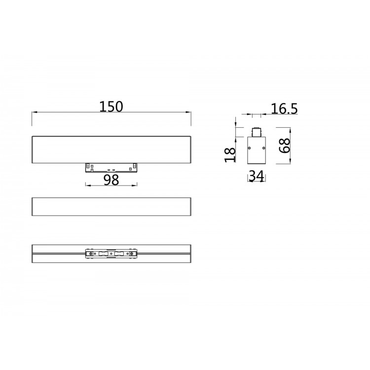 Трековый светильник Technical TR012-2-7W4K-W