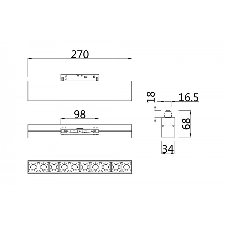 Трековый светильник Technical TR014-2-20W3K-W