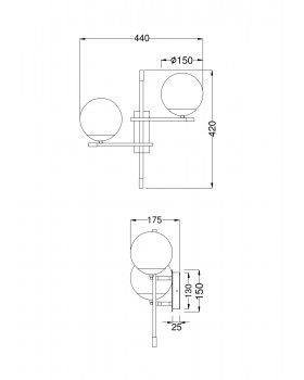 Настенный светильник (бра) Maytoni MOD050WL-02G-foto3
