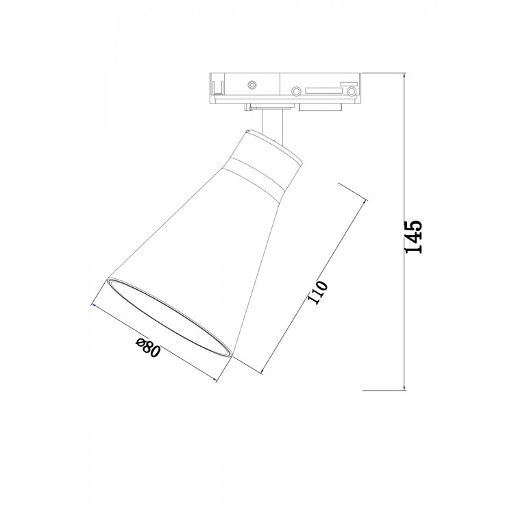 Трековый светильник Technical TR022-1-GU10-B