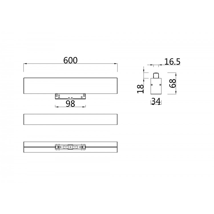 Трековый светильник Technical TR012-2-20W3K-W