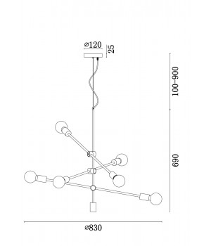 Подвесной светильник Freya FR5043PL-06BS-foto2
