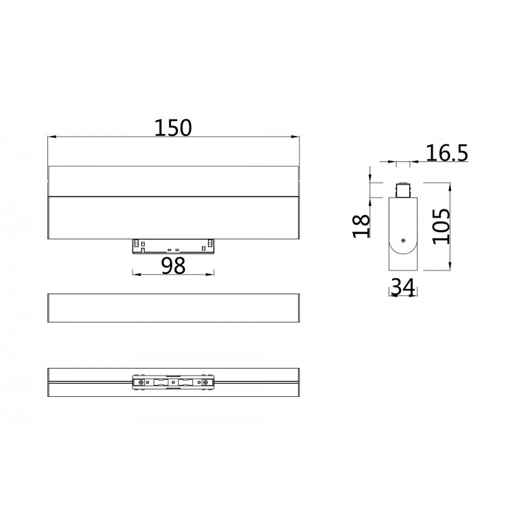 Трековый светильник Technical TR013-2-10W4K-B