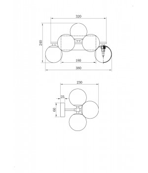 Настенный светильник (бра) Maytoni MOD545WL-05G-foto4