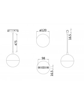 Трековый подвесной светильник Technical TR018-2-10W4K-W-foto2