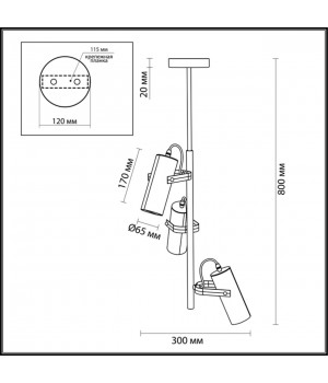 3714/3A MODERNI LN19 143 золотой, чёрный Люстра GU10 LED 3*5W 220V CLAIRE-foto2