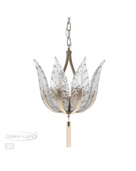4838/4 HALL ODL21 407 золотистый/стекло/металл.цепочки Люстра E14 4*40W FLOWERI-foto4