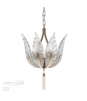 4838/4 HALL ODL21 407 золотистый/стекло/металл.цепочки Люстра E14 4*40W FLOWERI-foto4