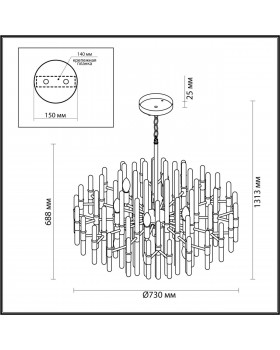 4988/12 HALL ODL22 451 золотой/стекло Люстра E14 12*40W STIKA-foto2