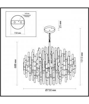 4988/12 HALL ODL22 451 золотой/стекло Люстра E14 12*40W STIKA-foto2