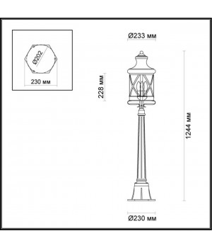 4045/3F NATURE ODL18 587 черный/золотая патина Уличный светильник, 124см IP44 E14 3*60W 220V SATION-foto2