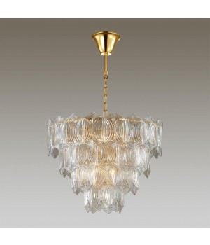 4918/10 MODERN ODL22 327 золотой/прозрачный/стекло Люстра E14 10*40W SOMALA-foto3