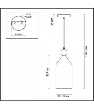4091/1 PENDANT ODL19 359 темн.серый/золотой Подвес Е27 1*40W BOLLI-foto2