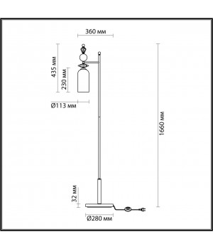 4893/1F CLASSIC ODL_EX22 69 хром/раноцветн./керамика/стекло Торшер E14 1*40W 4893/1F BIZET-foto2