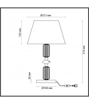 4861/1TA CLASSIC ODL_EX21 77 золото/разноцветн./керамика/абажур Настольная лампа E27 1*60W CANDY-foto2
