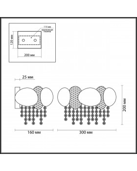 4636/2W CLASSIC ODL20 489 золото/хрусталь/металл Бра G9 2*40W 220V ULLA-foto2