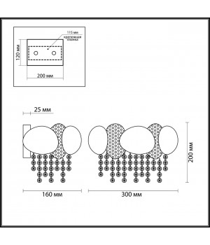 4636/2W CLASSIC ODL20 489 золото/хрусталь/металл Бра G9 2*40W 220V ULLA-foto2