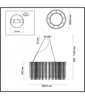 4925/9 ARTDEC ODL22 369 золотой/стекло Люстра E14 9*40W ROMANA-foto2
