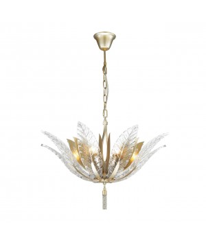4838/8 HALL ODL21 407 золотистый/стекло/металл.цепочки Люстра E14 8*40W FLOWERI-foto6