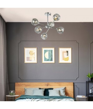 4530/6C COMFI LN21 210 хром, дымчатый Люстра потолочная E27 6*60W 220V SANDRA-foto3