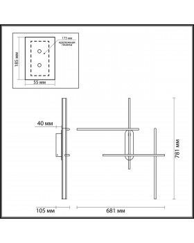 3890/36WL L-VISION ODL20 147 черный/металл Настенный светильник LED 3000K 36W 220V RUDY-foto2