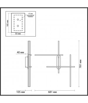 3890/36WL L-VISION ODL20 147 черный/металл Настенный светильник LED 3000K 36W 220V RUDY-foto2