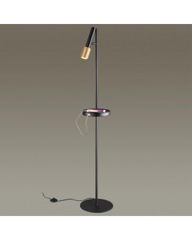 4240/1F HIGHTECH ODL21 233 черн/зол/металл Напольн.св-ник c выкл, USB IP20 LED GU10 max 10W MEHARI-foto4