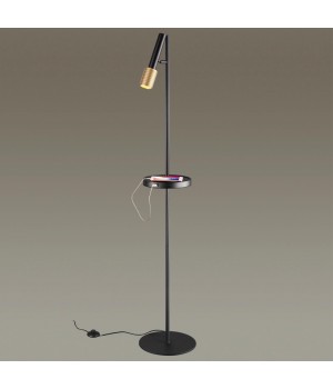 4240/1F HIGHTECH ODL21 233 черн/зол/металл Напольн.св-ник c выкл, USB IP20 LED GU10 max 10W MEHARI-foto4