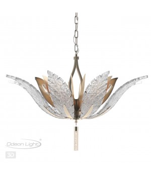 4838/8 HALL ODL21 407 золотистый/стекло/металл.цепочки Люстра E14 8*40W FLOWERI-foto5
