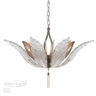 4838/8 HALL ODL21 407 золотистый/стекло/металл.цепочки Люстра E14 8*40W FLOWERI-foto5