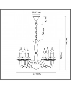 4187/8 HALL ODL19 377 золото/белый Люстра Е14 8*40W CAPRI-foto2