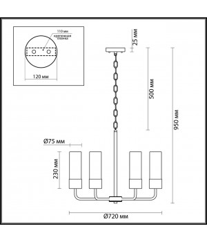 4659/8 COUNTRY ODL20 491 золотой/прозрачный Люстра E27 8*60W 220V STEPI-foto2