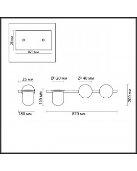 4681/2W WALLI ODL20 529 черный/белый Настенный светильник E14 2*40W 220V FLOWER-foto2