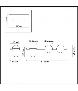 4681/2W WALLI ODL20 529 черный/белый Настенный светильник E14 2*40W 220V FLOWER-foto2