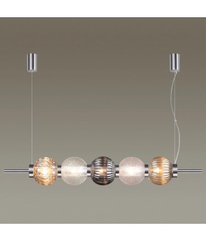 4273/5 MODERN ODL21 335 разноцв/стекл/никель/металл Подвесной светильник IP20 Е14 5*40W FRANCESCA-foto4