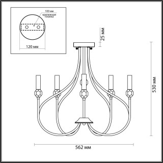 4495/5C NEOCLASSI LN20 186 никель Люстра потолочная E14 5*60W 220V MACKENZIE-foto2