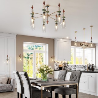 4855/5C CLASSIC ODL_EX21 65 золото/разноцветн./керамика/стекло Люстра потолочная E14 5*40W BIZET-foto3