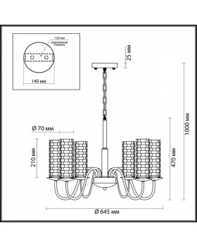 3781/6 MODERNI LN19 191 черный, бронза Люстра E27 6*40W 220V SHEILA-foto2
