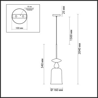 4646/1 PENDANT ODL20 342 золотой/коричневый/разноцветный Подвес E27 60W 220V BELLA-foto2