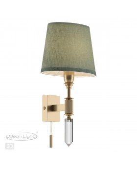 4887/1W MODERN ODL_EX22 89 бронзовый/зеленый/абажур ткань Бра с выкл. E14 1*40W LONDON-foto5