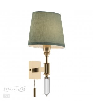 4887/1W MODERN ODL_EX22 89 бронзовый/зеленый/абажур ткань Бра с выкл. E14 1*40W LONDON-foto5