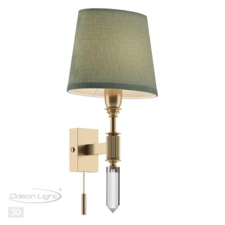 4887/1W MODERN ODL_EX22 89 бронзовый/зеленый/абажур ткань Бра с выкл. E14 1*40W LONDON-foto5