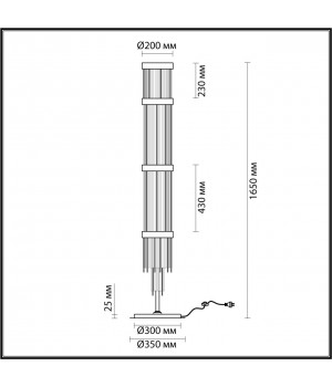 4788/12F HALL ODL21 454 золото/металл/стекло Торшер E14 12*40W YORK-foto2