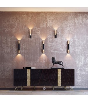 3816/8WL HIGHTECH ODL19 189 черн с золотом/металл Настенный светильник LED 6W 3000К 80х60 WHITNEY-foto3