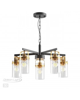 4653/5 COUNTRY ODL20 503 черный/золотой/прозрачный Люстра E27 5*60W 220V KOVIS-foto5
