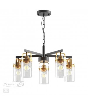 4653/5 COUNTRY ODL20 503 черный/золотой/прозрачный Люстра E27 5*60W 220V KOVIS-foto5