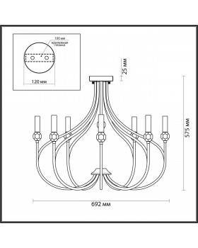 4495/8C NEOCLASSI LN20 104 никель Люстра потолочная E14 8*60W 220V MACKENZIE-foto2