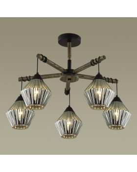 4564/5C COUNTY LN22 166 черный, дерево Люстра потолочная E27 5*60W 220V JUSTINE-foto3