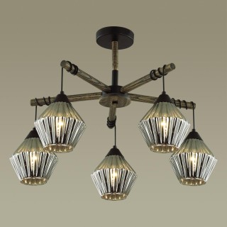 4564/5C COUNTY LN22 166 черный, дерево Люстра потолочная E27 5*60W 220V JUSTINE-foto3